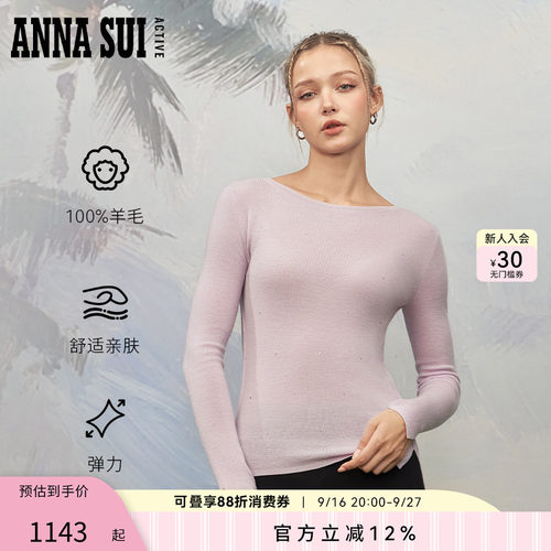 ANNASUI针织休闲T恤圆领长袖