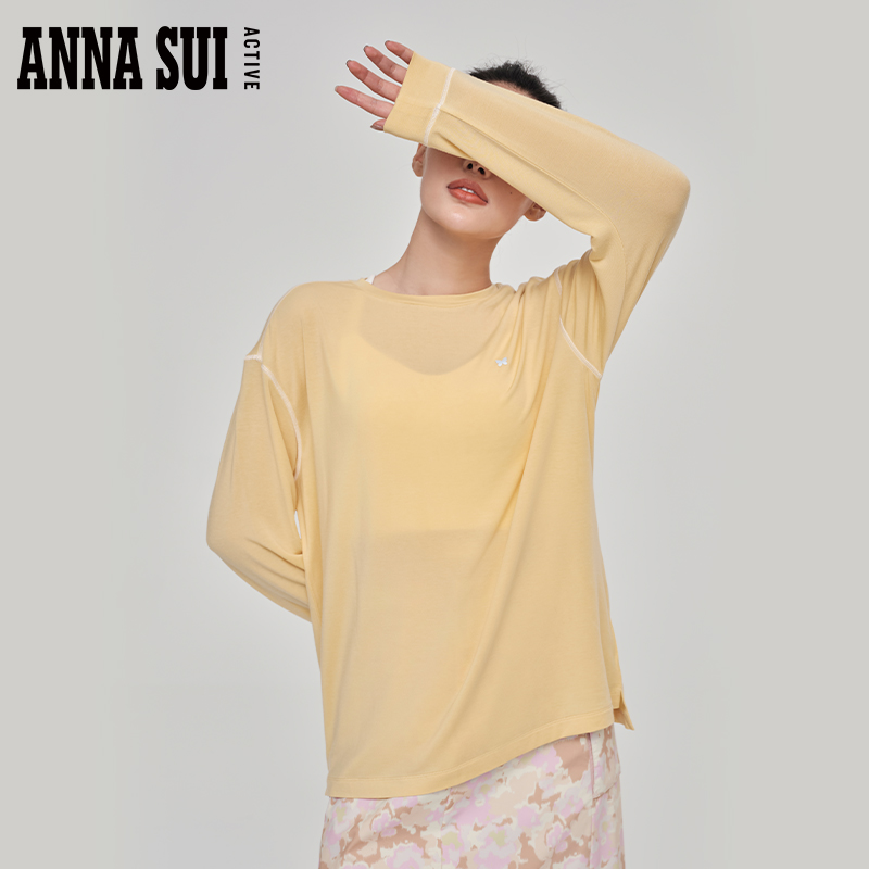ANNA SUI安娜苏运动 探索系列 宽松落肩T恤3A抗菌圆领弹力休闲