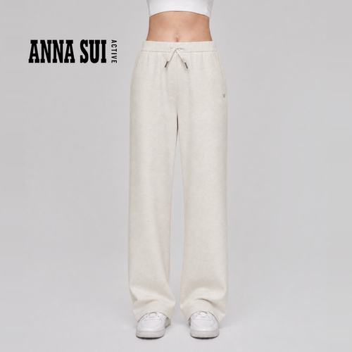 安娜苏运动长裤女秋冬新品抽绳针织休闲直筒裤 ANNASUI ACTIVE