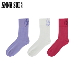 蝴蝶运动袜 纯色中长款 SUI ANNA