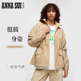 探索系列 早秋机能风立领抽绳收腰外套吸湿 SUI安娜苏运动 ANNA