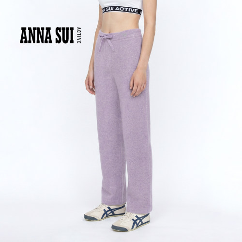 安娜苏运动长裤女秋冬新品柔糯休闲直筒裤 ANNASUI ACTIVE