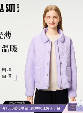 ANNA SUI安娜苏运动 秋冬季复古轻薄短款显瘦棉服长袖外套百搭女