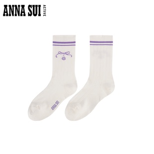 条纹撞色休闲运动中筒袜 ANNASUI安娜苏运动
