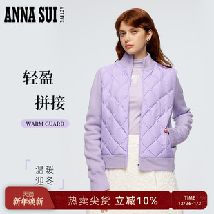 锁温拼接菱格纹轻薄羽绒服 轻感90%白鹅绒冬季 ANNA SUI安娜苏运动