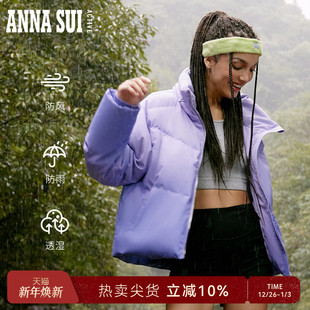外套 小紫盾PRO渐变紫色立领白鸭绒羽绒服短款 ANNA SUI安娜苏运动