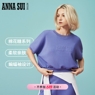 蝙蝠袖 ANNA 棉花糖系列 针织T恤 SUI 宽松亲肤莫代尔圆领运动短袖