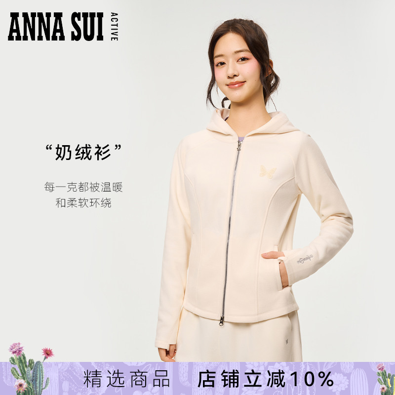 安娜苏运动收腰修身针织外套