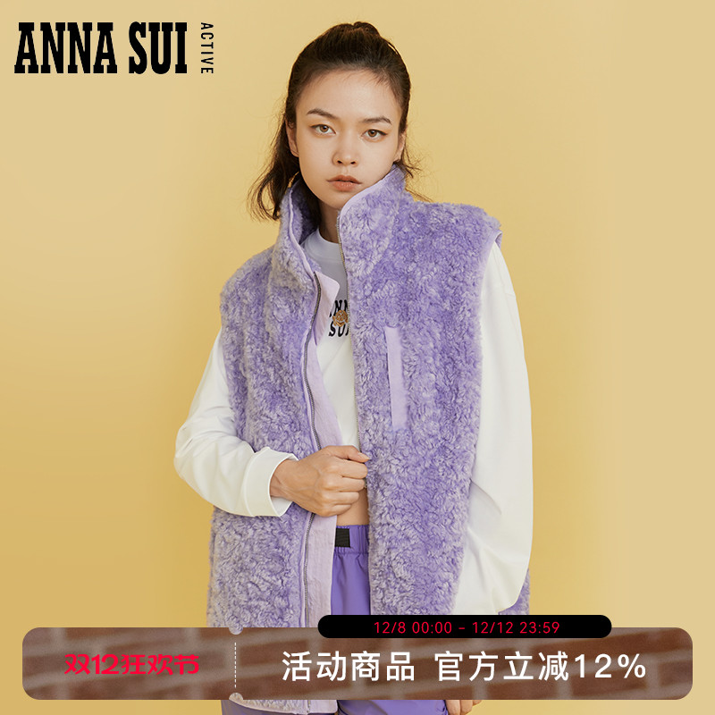 ASA安娜苏羊羔绒马甲无袖背心