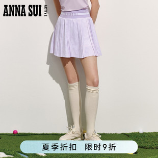 ANNA 俱乐部系列拼接A字高尔夫高腰百褶裙半身短裙 SUI安娜苏运动