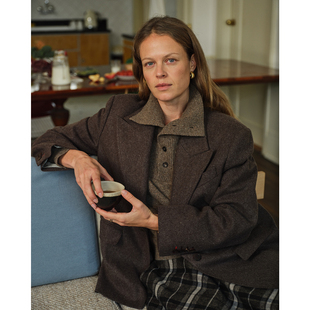 三所vintage 限量进口复古格纹重磅面料两色 杜普琳羊毛阔型西装