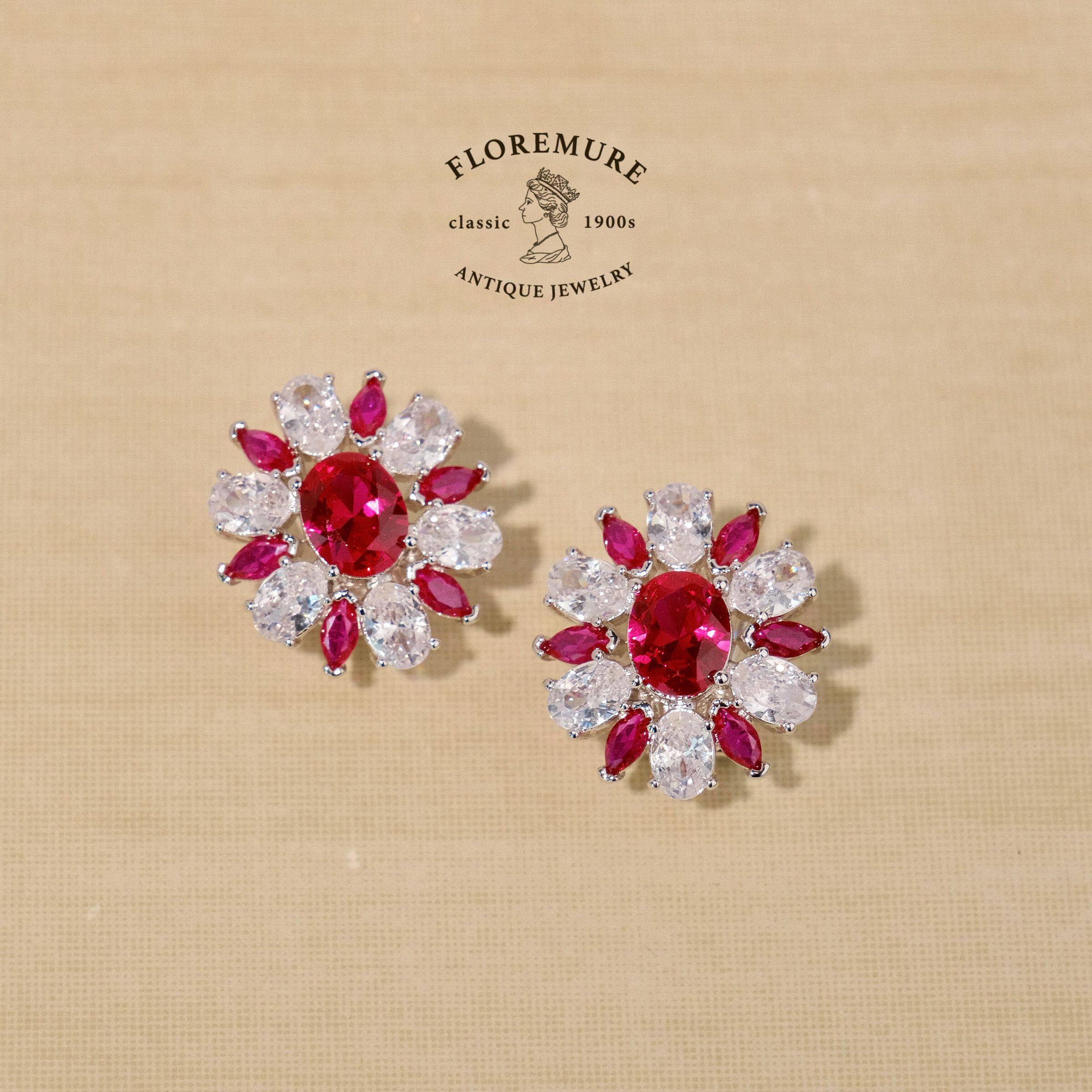 OscarHeym@n俄式红宝耳钉耳夹