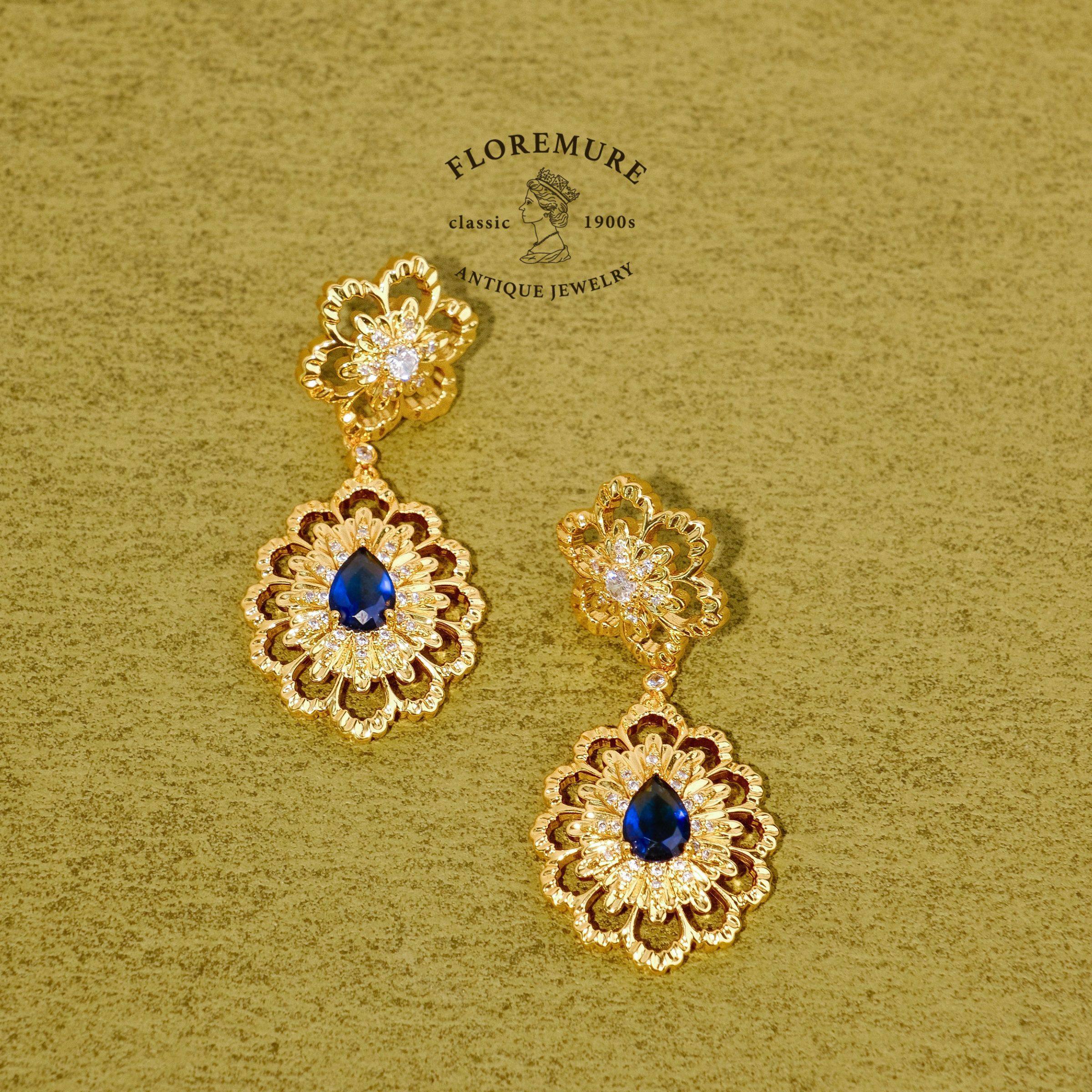 布契拉*高定珠宝蓝宝吊坠耳饰