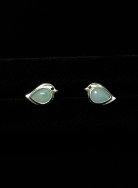 Vintage古着 Turquoise bird耳饰