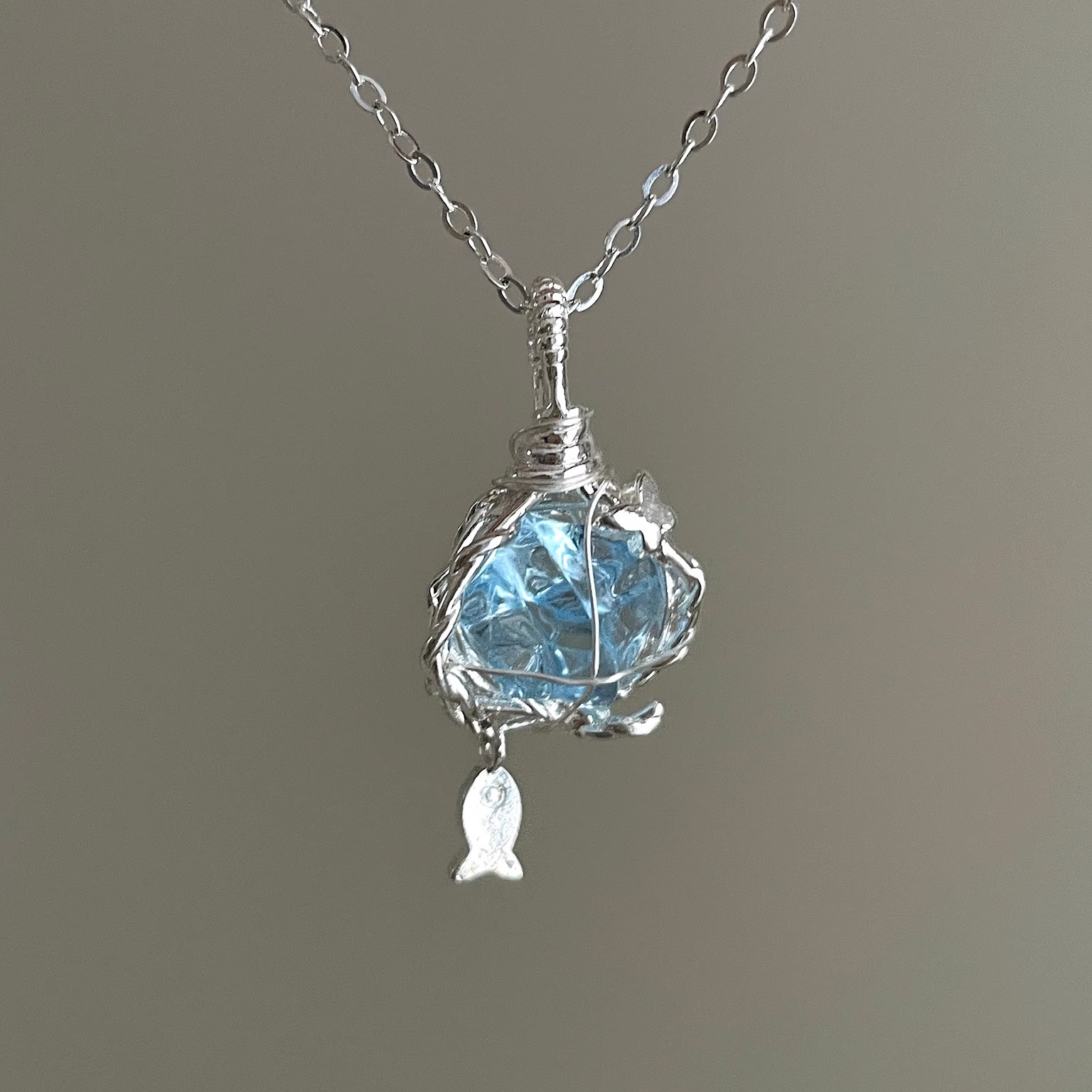 手工 Summer fish ice butterfly项链