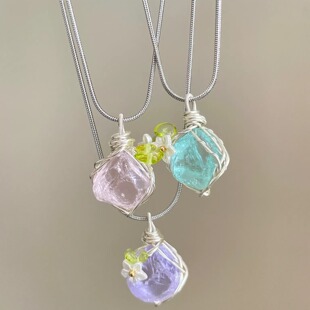 手工 Colorful fluorite dream项链