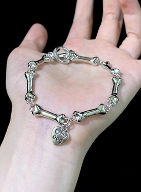 Vintage古着 Silver puppy bones手链