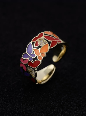 Vintage古着 Oil drip pattern戒指