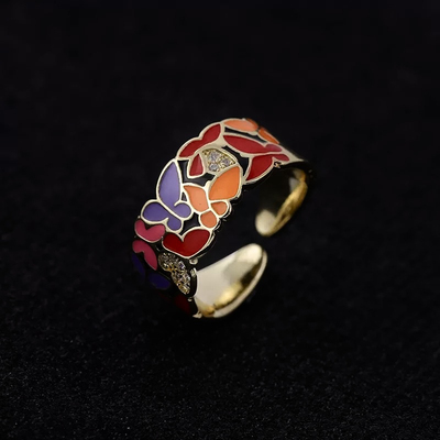 Vintage古着 Oil drip pattern戒指