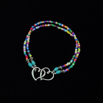 Vintage古着 Twin heart beads手链