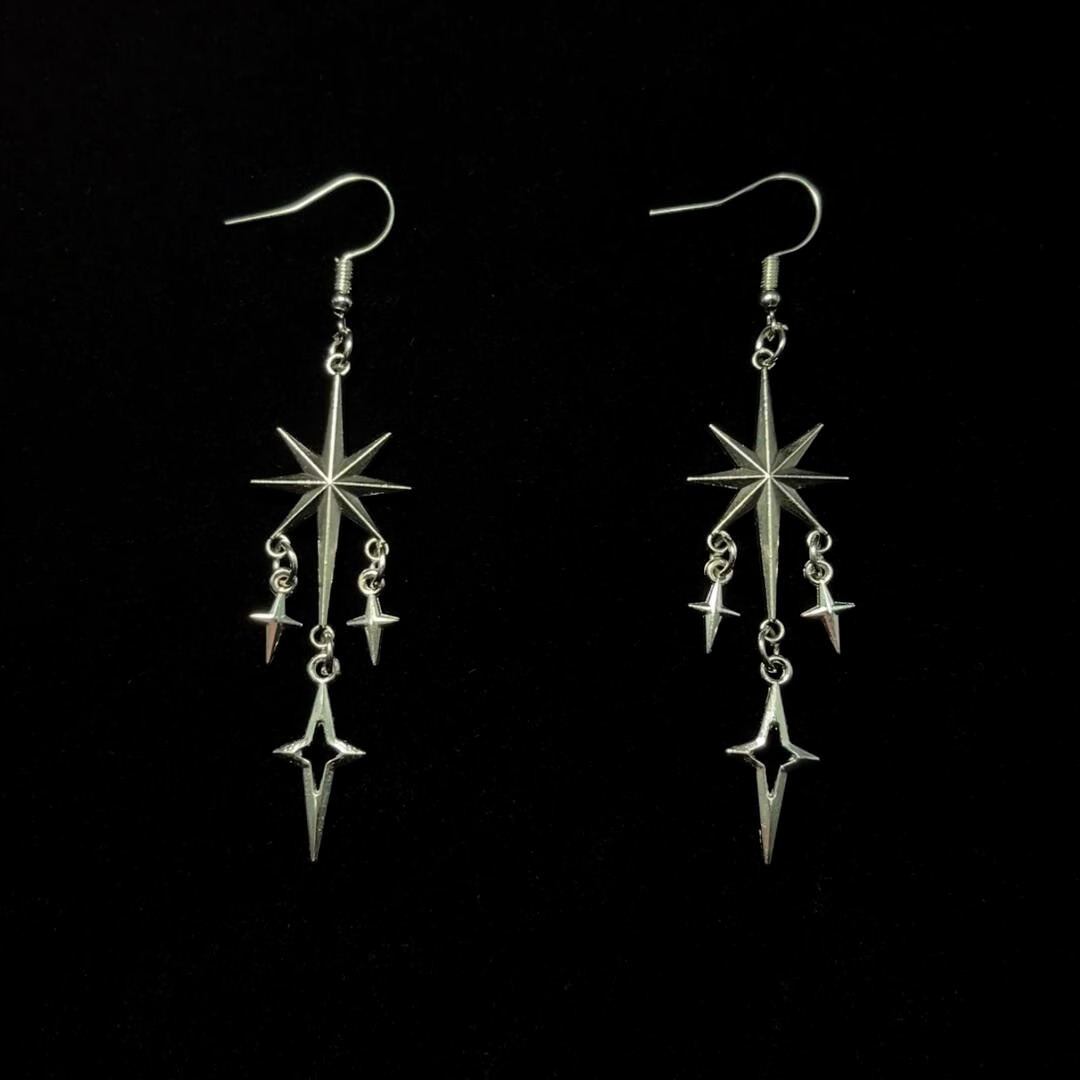 Vintage古着 Tassel cross star耳饰