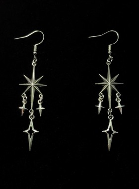 Vintage古着 Tassel cross star耳饰