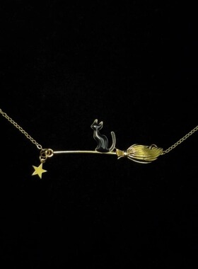 Vintage古着 Golden magic cat项链