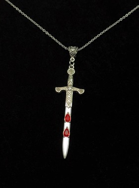 Vintage古着 red zircon sword项链