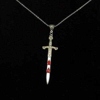 Vintage古着 red zircon sword项链