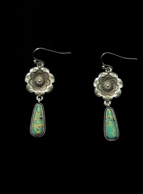 Vintage古着 Water drop sunflower耳饰