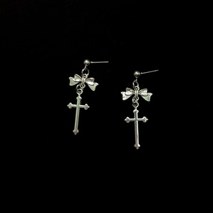 Vintage古着 bow耳饰 Cross