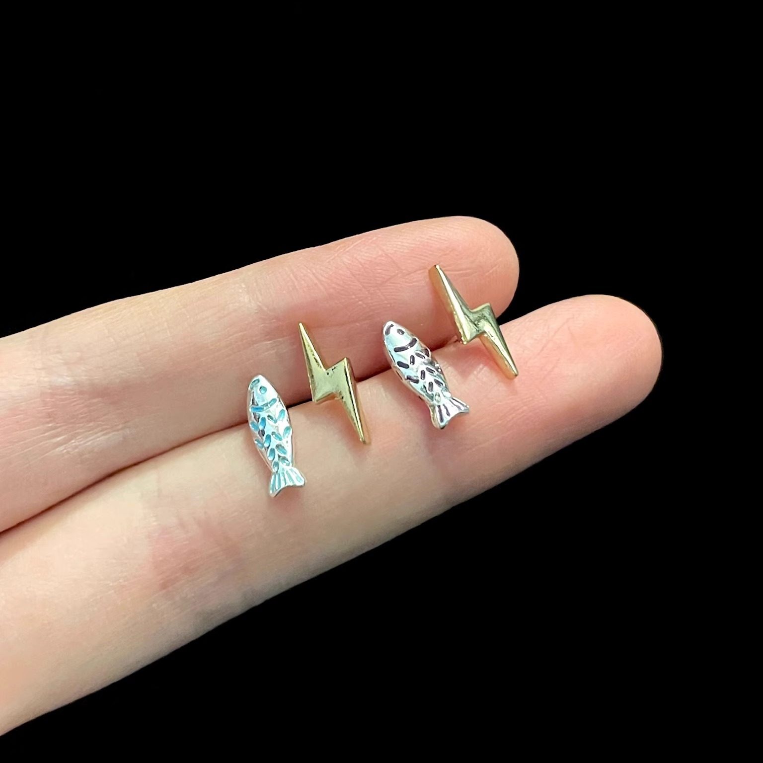 Vintage古着 Lightning Scale耳饰