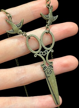 Vintage古着 Flying bird scissors项链