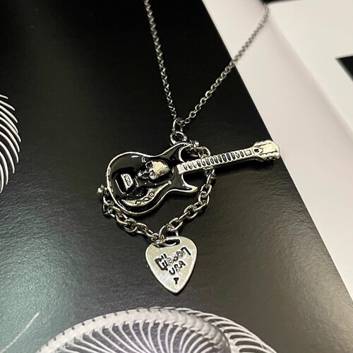 Vintage古着 Skull guitarist项链
