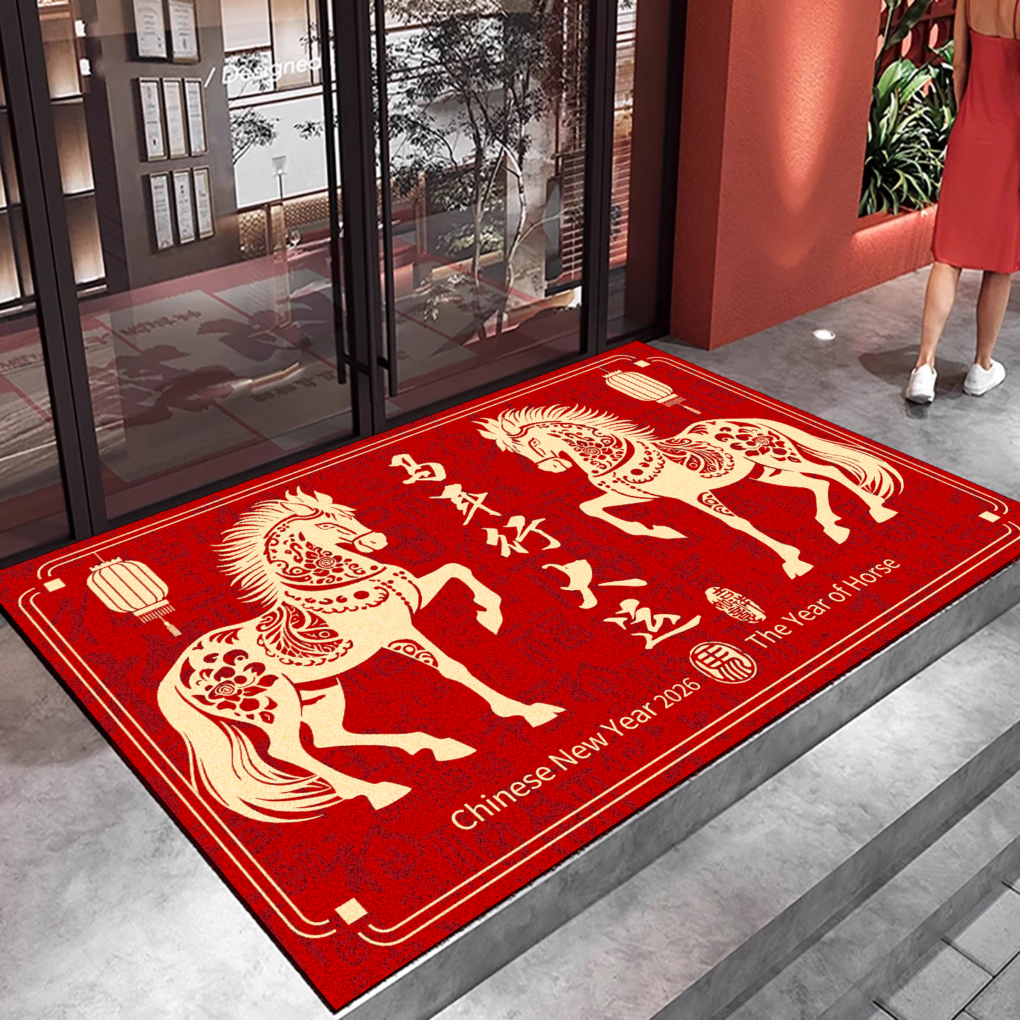马年商用地垫大尺寸红色迎宾脚垫欢迎光临防滑入户门酒店商铺地毯,居家布艺,商业地毯地垫,淘宝优惠券,粉丝福利购,淘宝优惠卷