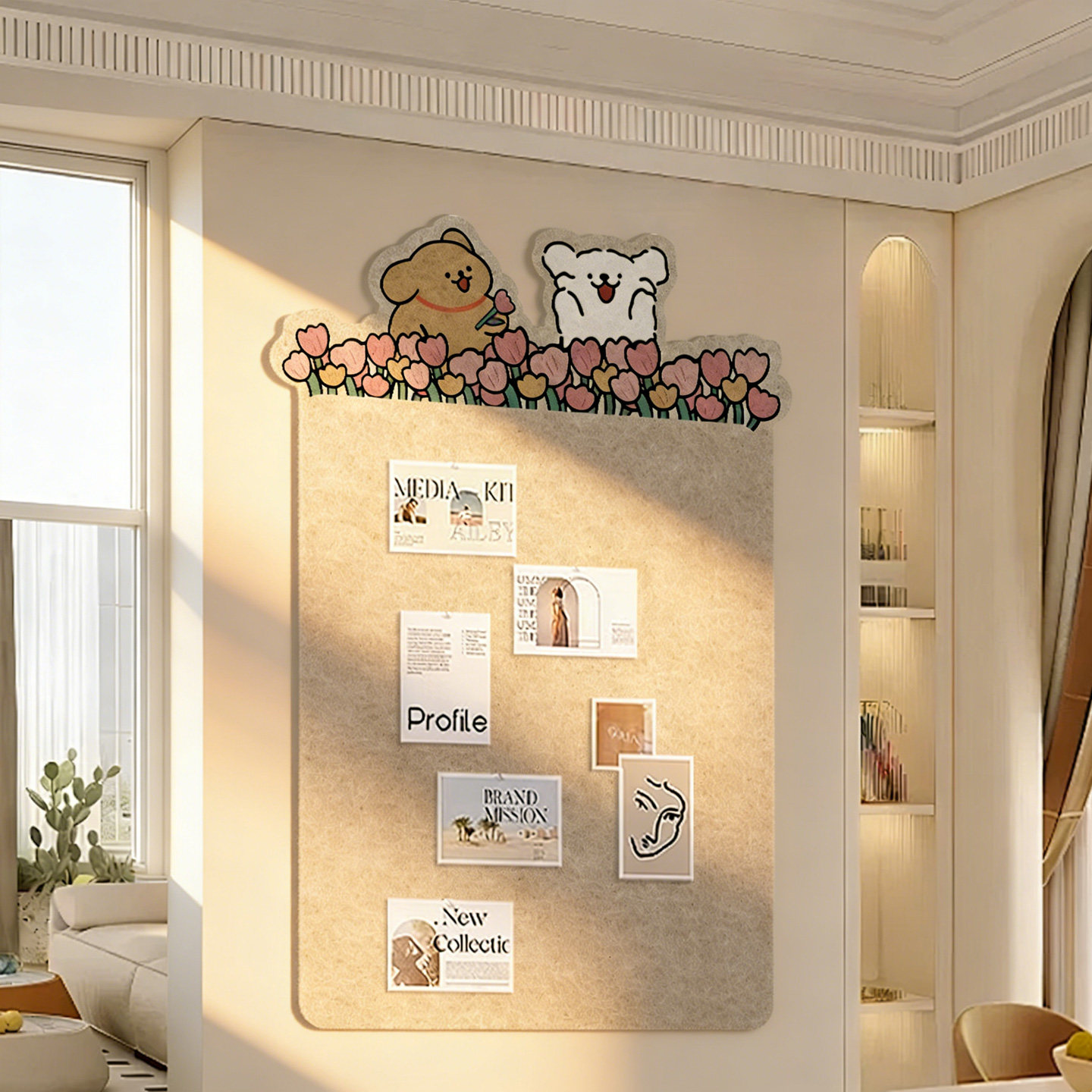 毛毡板墙贴拍立得照片墙展示板免打孔留言板墙面装饰客厅玄关背景墙d