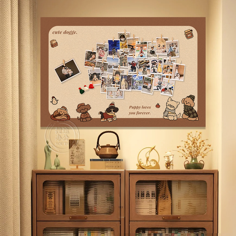 毛毡板墙贴照片墙展示墙背景板羊毛毡高级感创意客厅拍立得软木板墙上