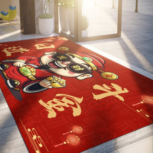 红色喜庆商用防滑迎宾地垫