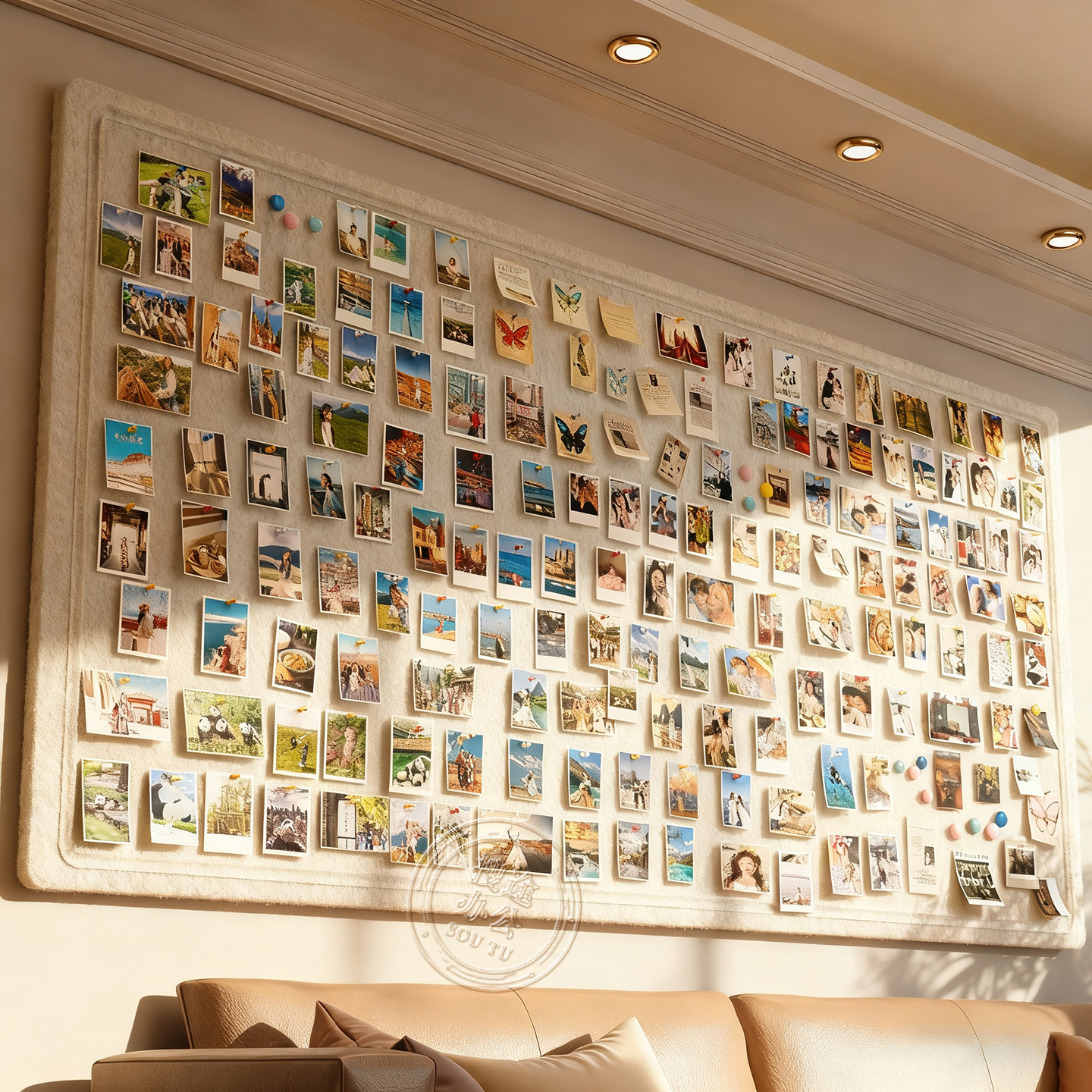 毛毡板墙贴照片墙展示墙背景板