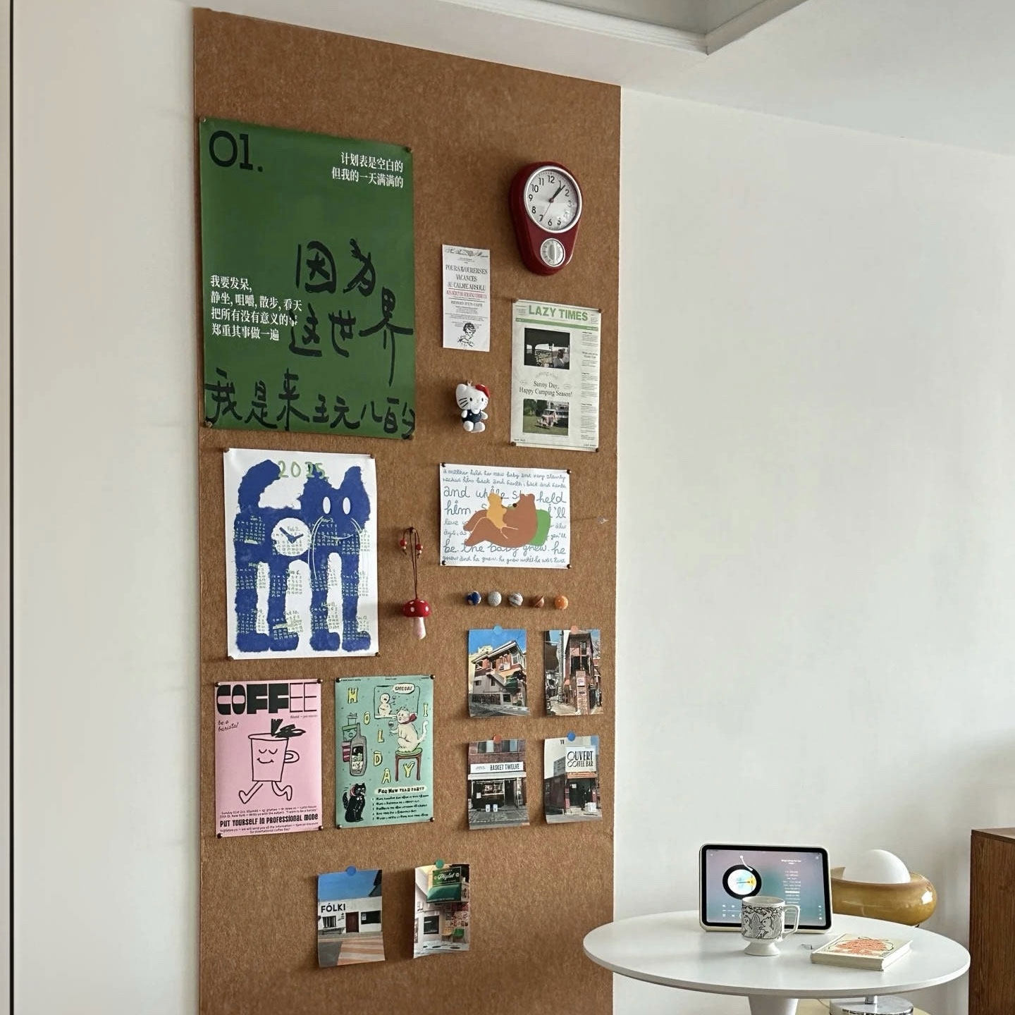 毛毡墙贴高级感墙面软木板展示板玄关照片墙客厅墙面布置白墙遮丑in