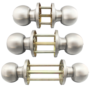 三杆式球形门锁不锈钢三柱锁适合门厚25-101彩钢板门加长三杆球锁