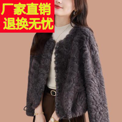 皮毛一体2025新款爆款小个子时尚海宁皮草外套女年轻款仿貂毛毛厚