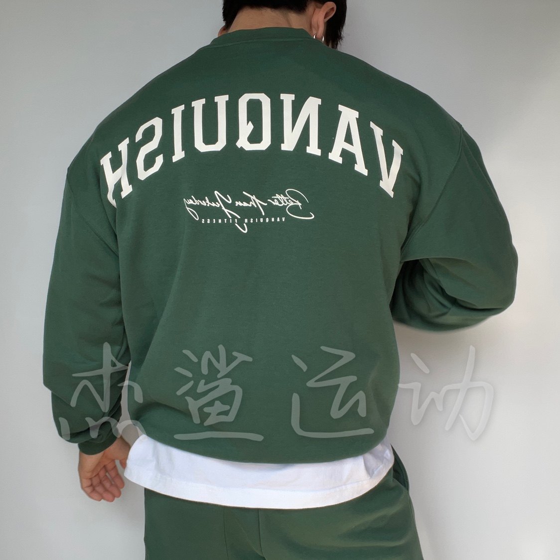 现货英国VANQUISH BETTER男女运动健身休闲宽松圆领套头卫衣K3