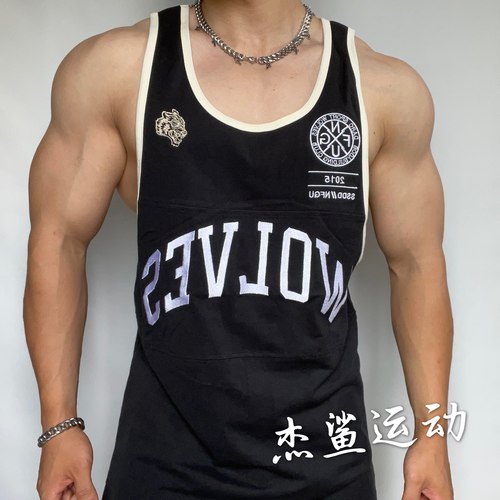 断码清仓DARC限量狼头男士运动健身休闲宽松棉质WOLVES刺绣背心G5