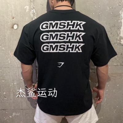 新款英国GYMSHARK男女运动健身休闲GMSHK宽松透气圆领弹性短袖A4
