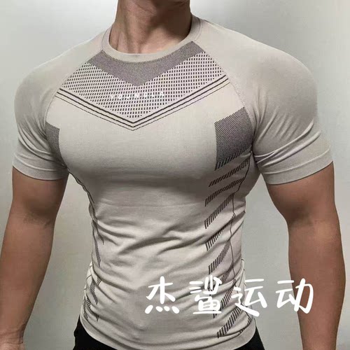牛货YOUNGLA Compression男运动健身超人无缝速干紧身显身材T恤
