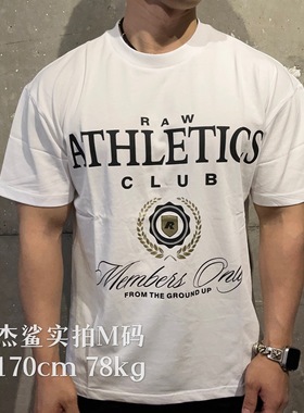 超值清仓CBUM RAW克里斯男女同款运动休闲水洗全棉圆领宽松短袖