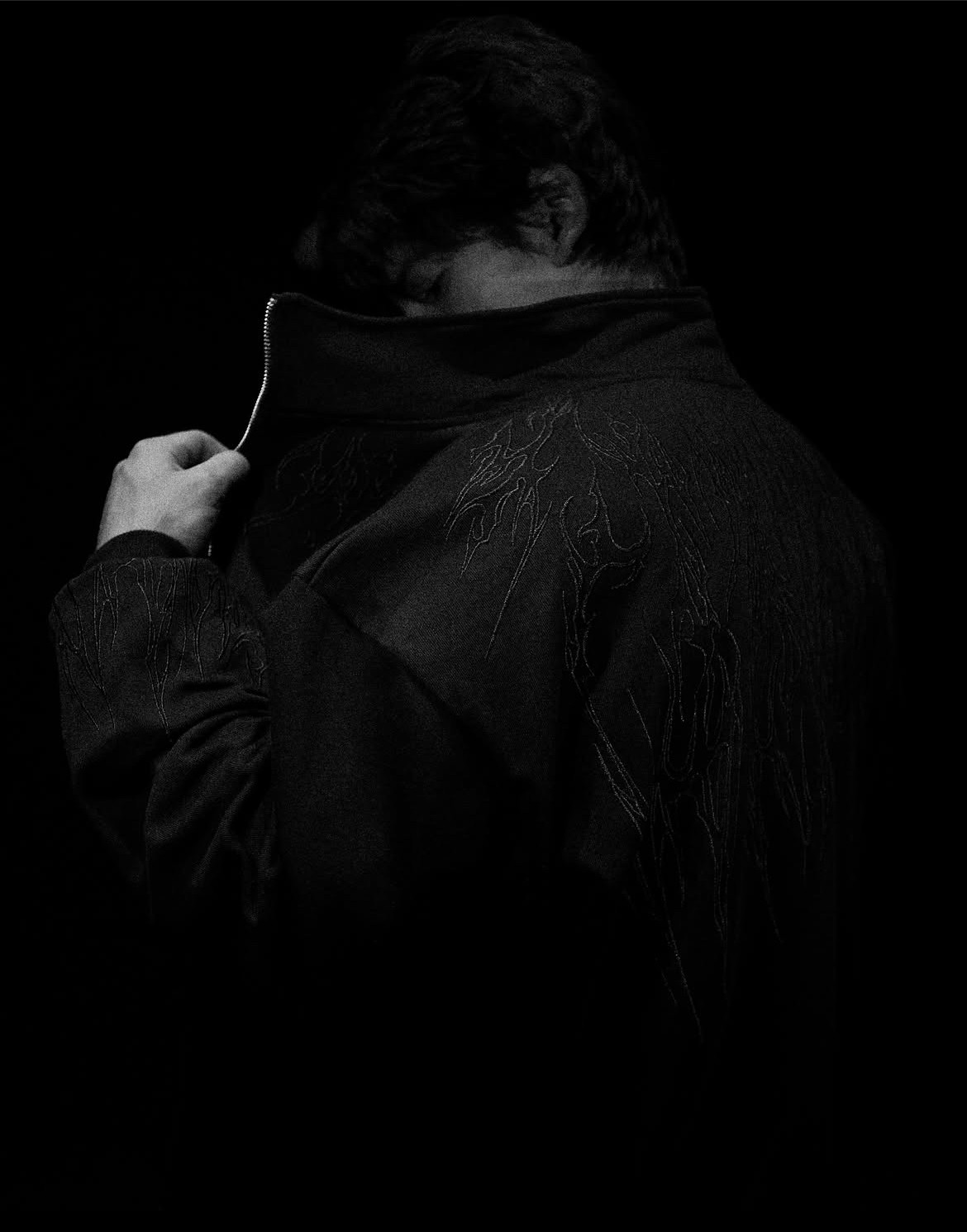 thumbnail for Capped Breathedivinity 10,000-needle embroidered athleisure, loose heavy zip stand-up collar jacket jacket