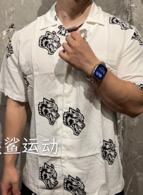 断码清仓DARC限量狼头限量男女同款休闲夏季舒适潮流群狼衬衫C4