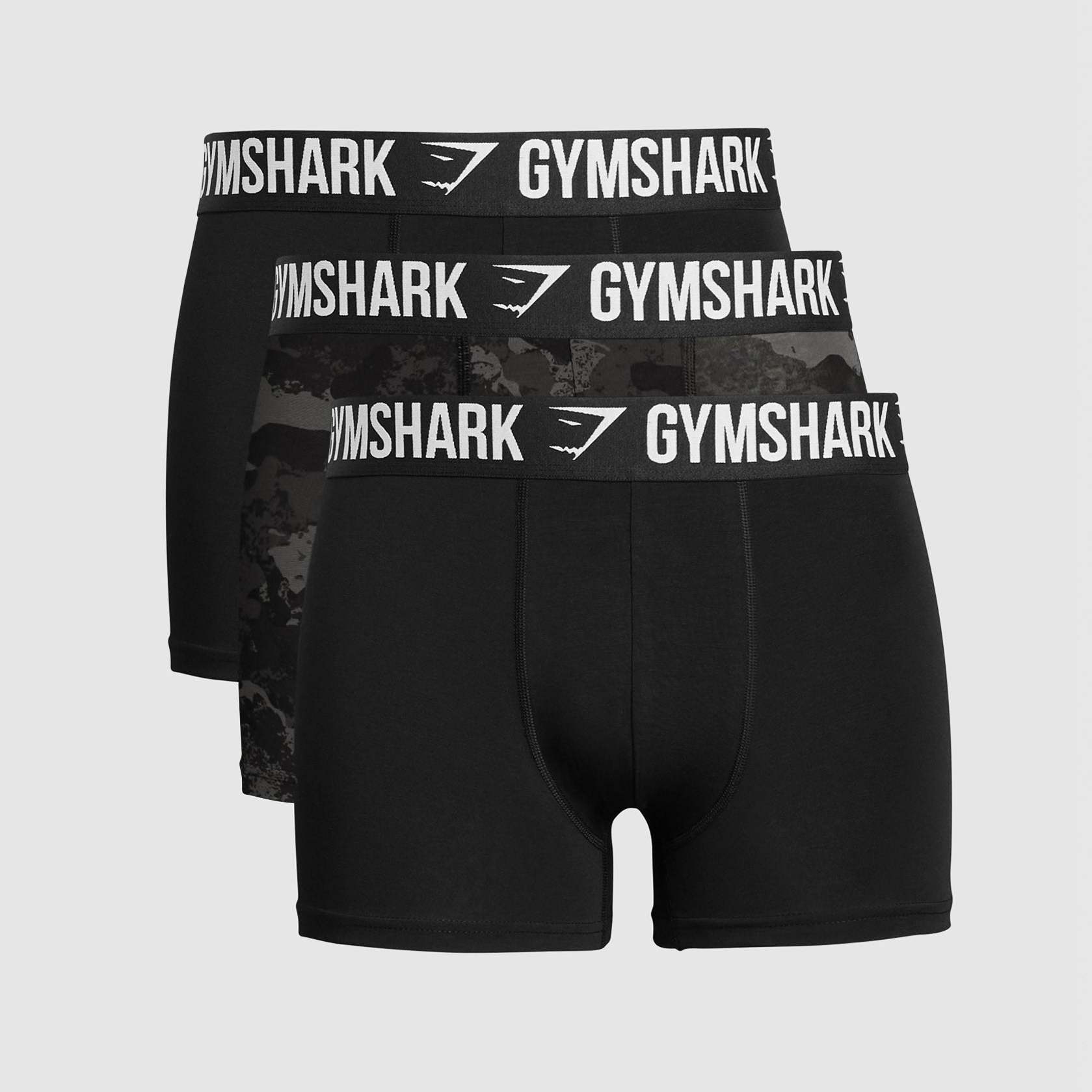 现货GYMSHARK Boxers Brief三条装男运动休闲亲肤修身平角内裤